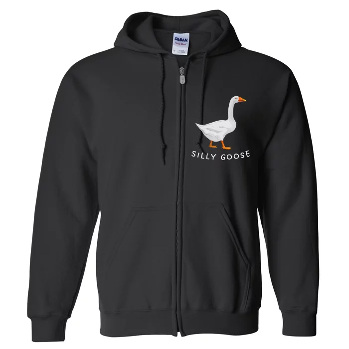 Playful Silly Goose Design Quirky And Fun Full Zip Hoodie