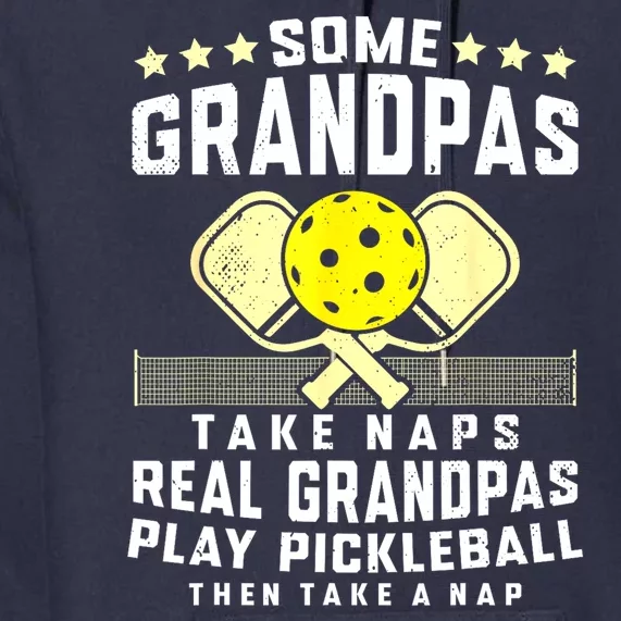 Pickleball Sport Grandpa Funny Pickleball Player Gift Premium Hoodie