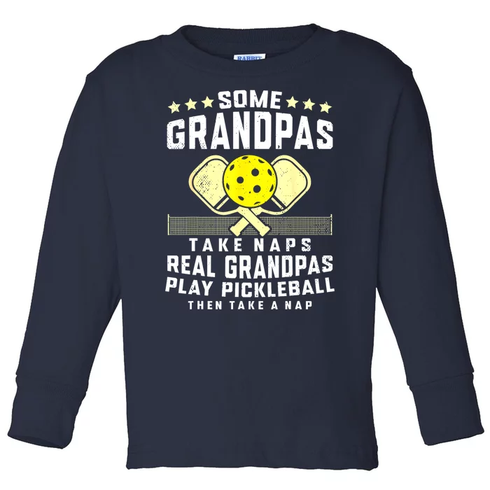 Pickleball Sport Grandpa Funny Pickleball Player Gift Toddler Long Sleeve Shirt