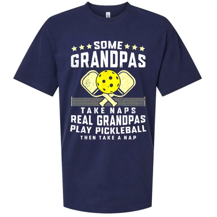 Pickleball Sport Grandpa Funny Pickleball Player Gift Sueded Cloud Jersey T-Shirt