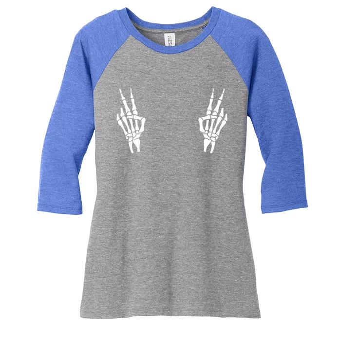 Peace Skelly Gift Women's Tri-Blend 3/4-Sleeve Raglan Shirt