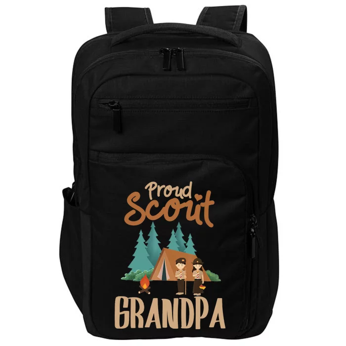 Proud Scout Grandpa Camping Scout Scouting Leader Adventure Impact Tech Backpack