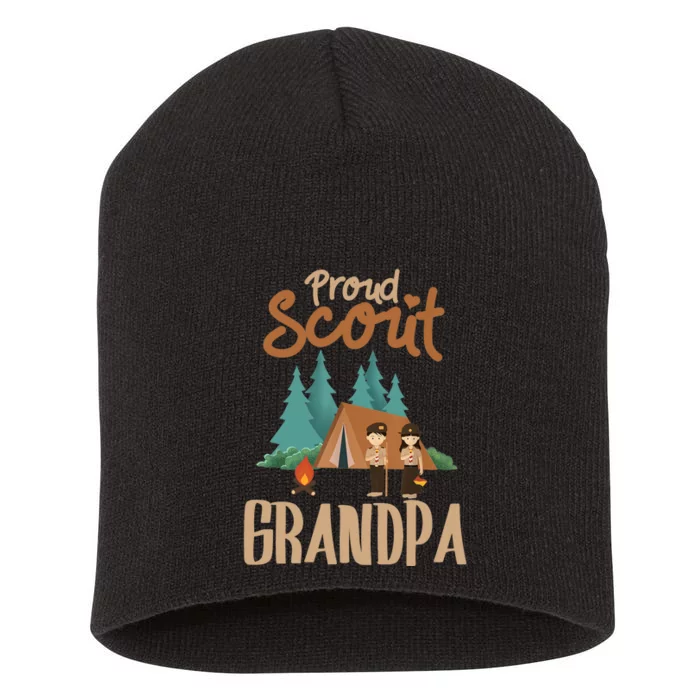 Proud Scout Grandpa Camping Scout Scouting Leader Adventure Short Acrylic Beanie