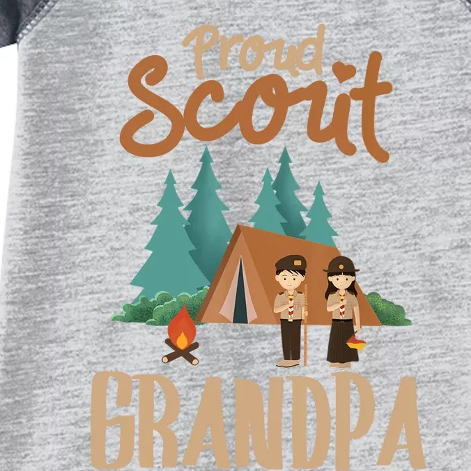 Proud Scout Grandpa Camping Scout Scouting Leader Adventure Infant Baby Jersey Bodysuit