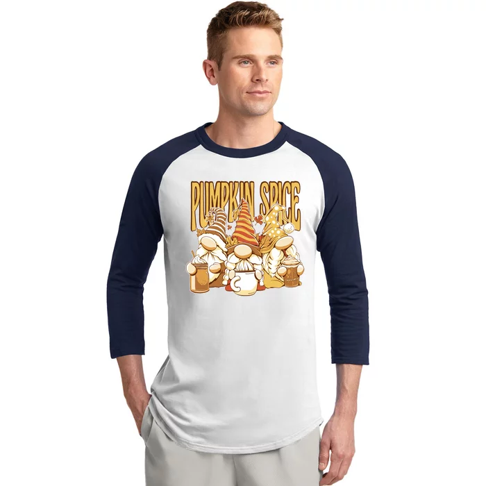 Pumpkin Spice Gnomes Autumn Lover Baseball Sleeve Shirt