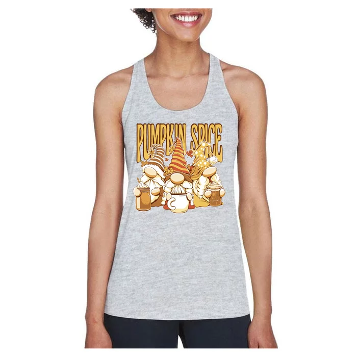 Pumpkin Spice Gnomes Autumn Lover Women's Racerback Tank