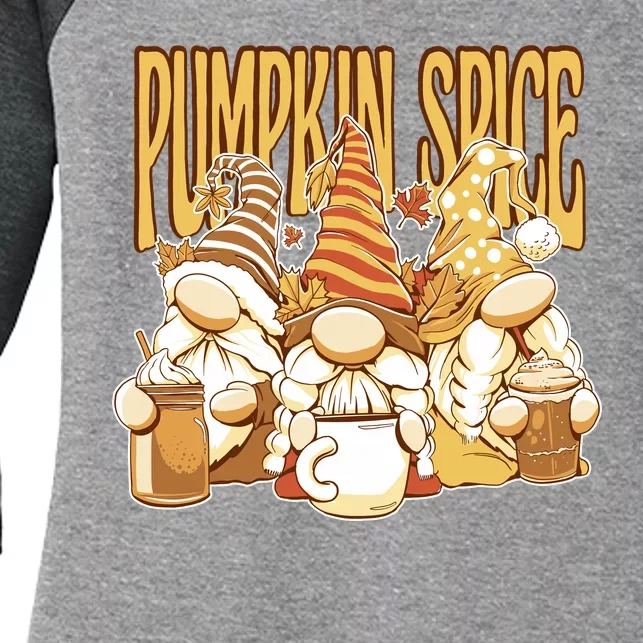 Pumpkin Spice Gnomes Autumn Lover Women's Tri-Blend 3/4-Sleeve Raglan Shirt