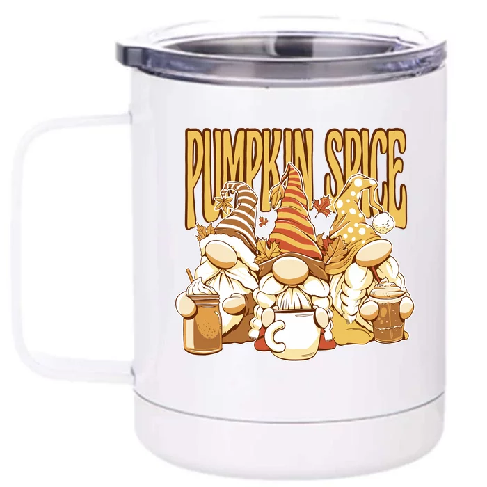 Pumpkin Spice Gnomes Autumn Lover Front & Back 12oz Stainless Steel Tumbler Cup