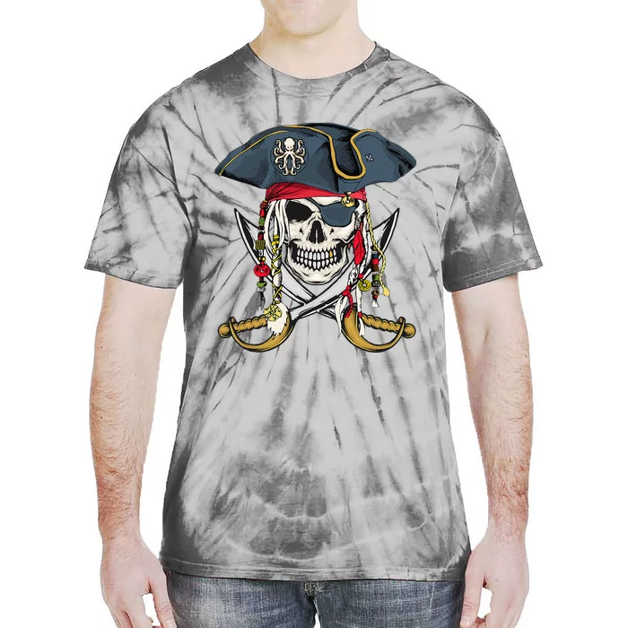 Pirate Skull Halloween Little Tie-Dye T-Shirt