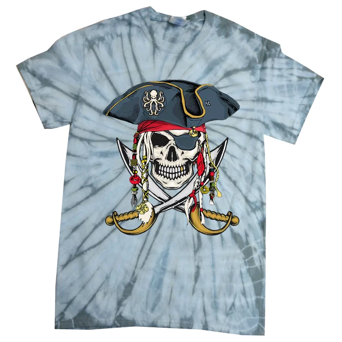 Pirate Skull Halloween Little Tie-Dye T-Shirt