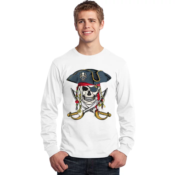 Pirate Skull Halloween Little Long Sleeve Shirt