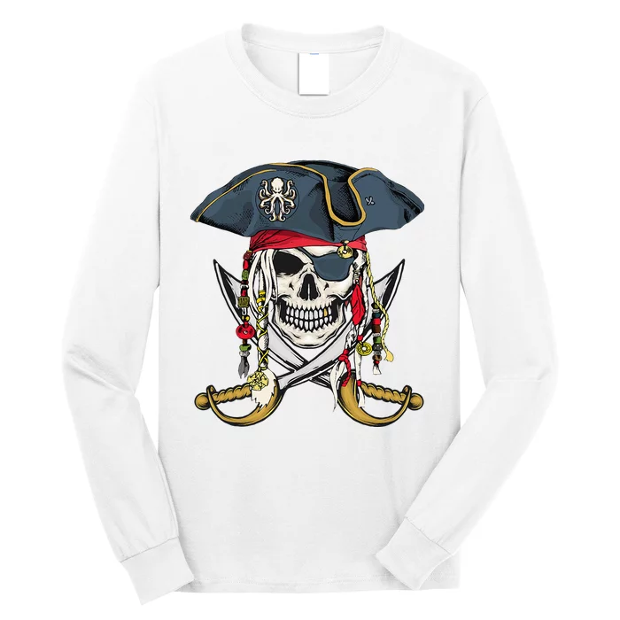 Pirate Skull Halloween Little Long Sleeve Shirt