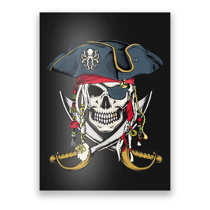 Pirate Skull Halloween Little Poster