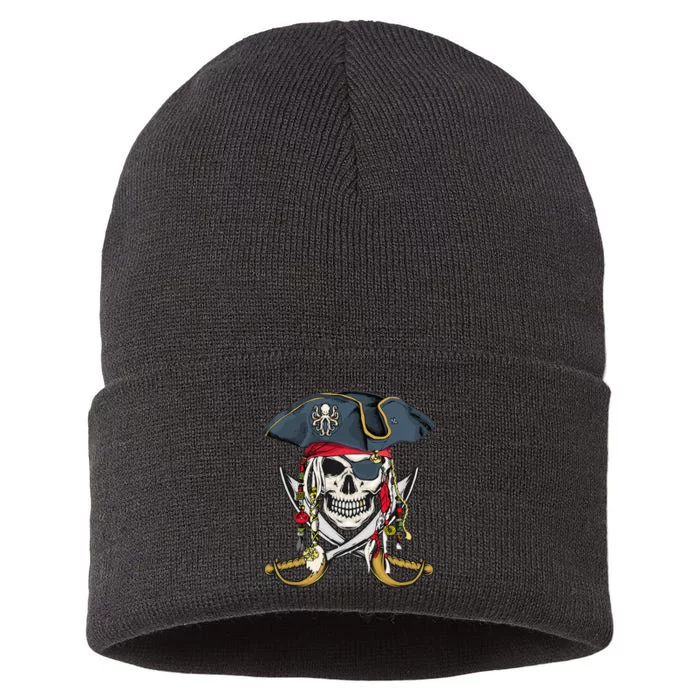 Pirate Skull Halloween Little Sustainable Knit Beanie