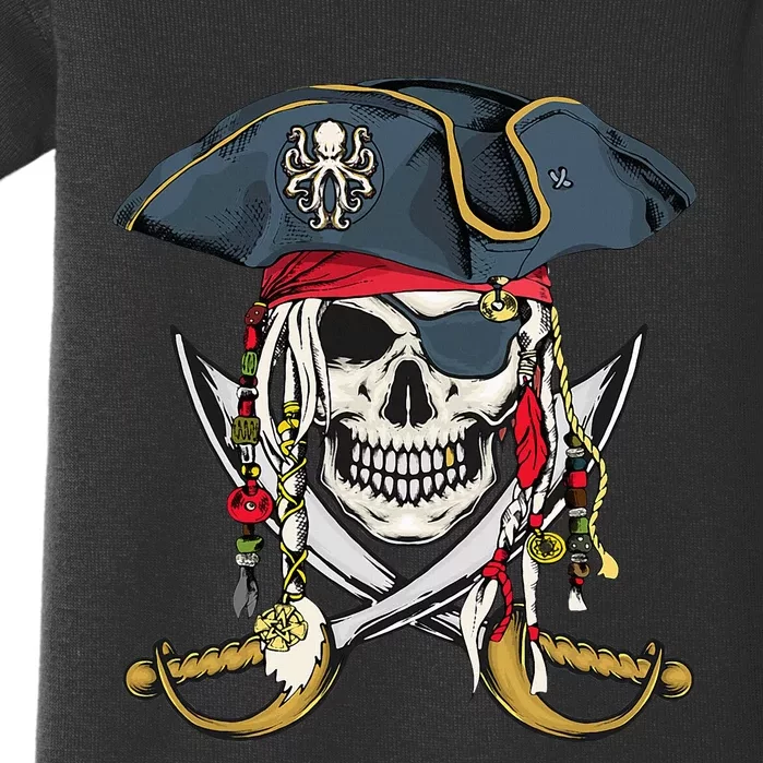 Pirate Skull Halloween Little Baby Bodysuit