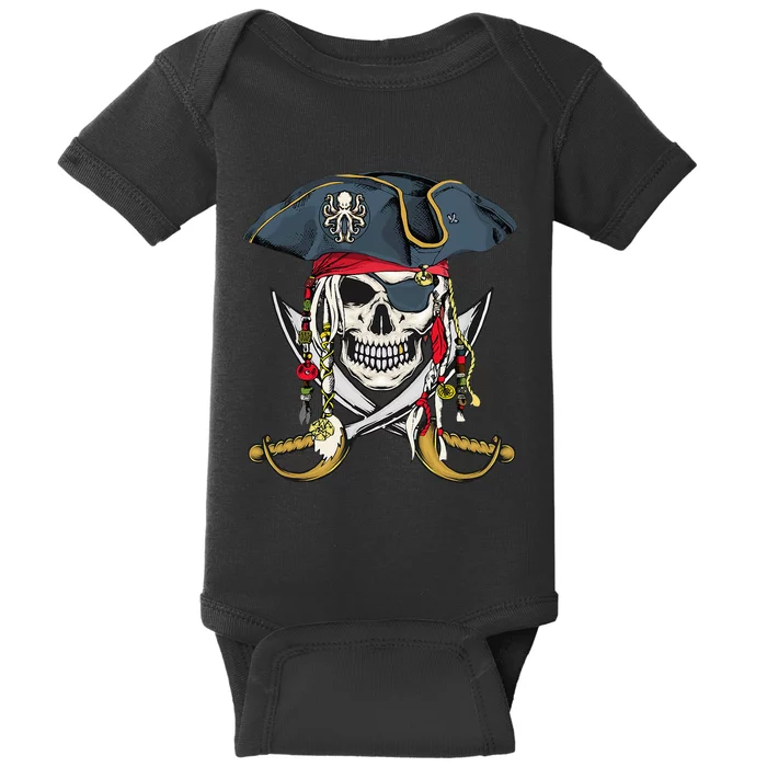 Pirate Skull Halloween Little Baby Bodysuit