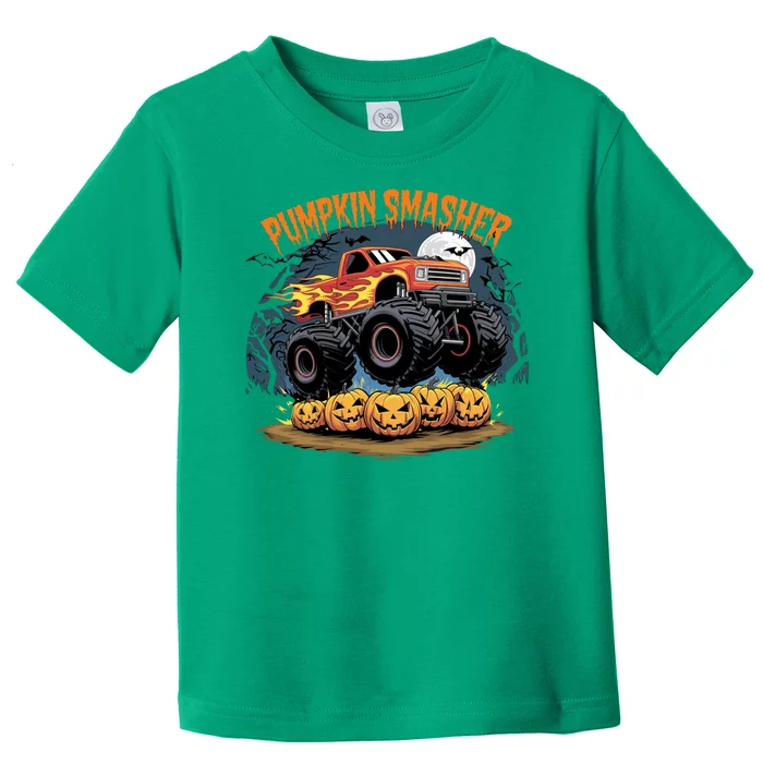 Pumpkin Smasher Halloween Monster Truck Lover Toddler T-Shirt