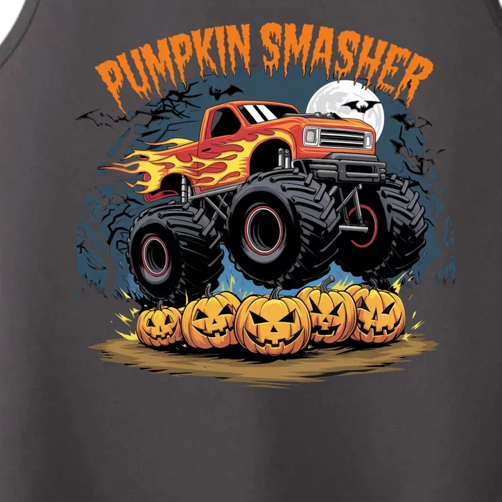 Pumpkin Smasher Halloween Monster Truck Lover Performance Tank