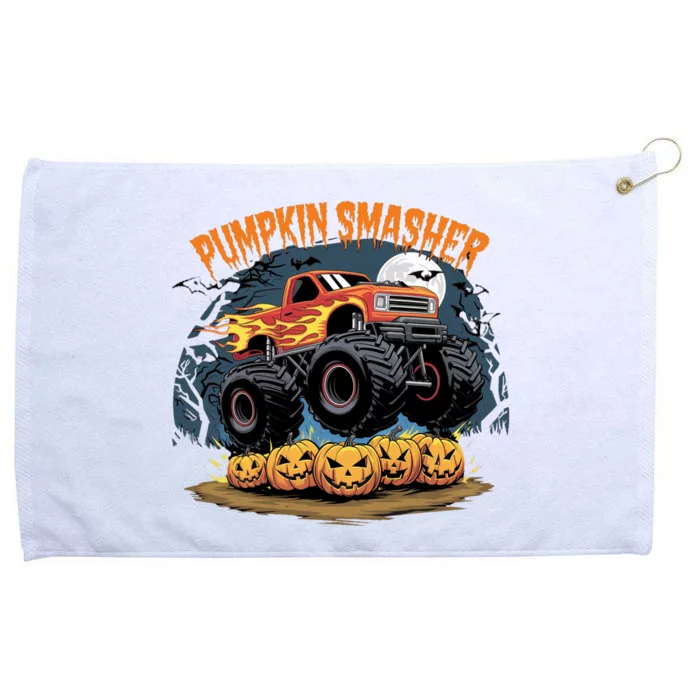 Pumpkin Smasher Halloween Monster Truck Lover Grommeted Golf Towel