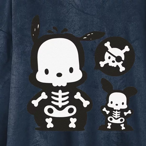 Pochacco Skeleton Halloween Sweat Hooded Wearable Blanket