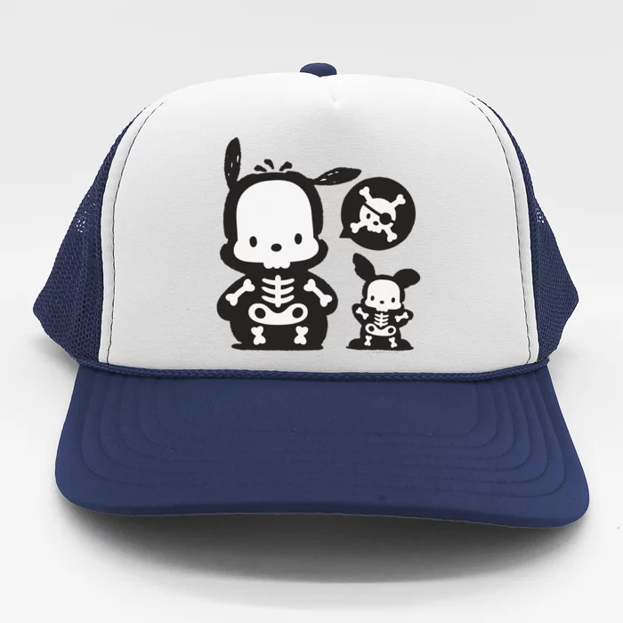 Pochacco Skeleton Halloween Sweat Trucker Hat