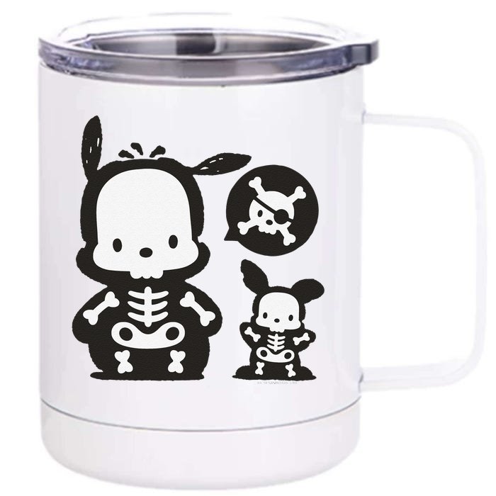 Pochacco Skeleton Halloween Sweat Front & Back 12oz Stainless Steel Tumbler Cup