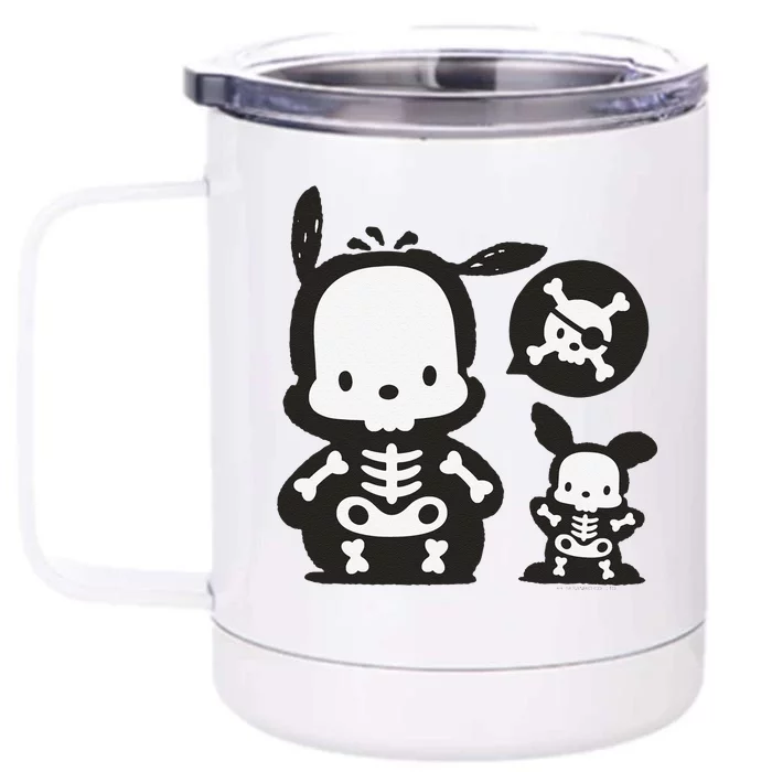 Pochacco Skeleton Halloween Sweat Front & Back 12oz Stainless Steel Tumbler Cup