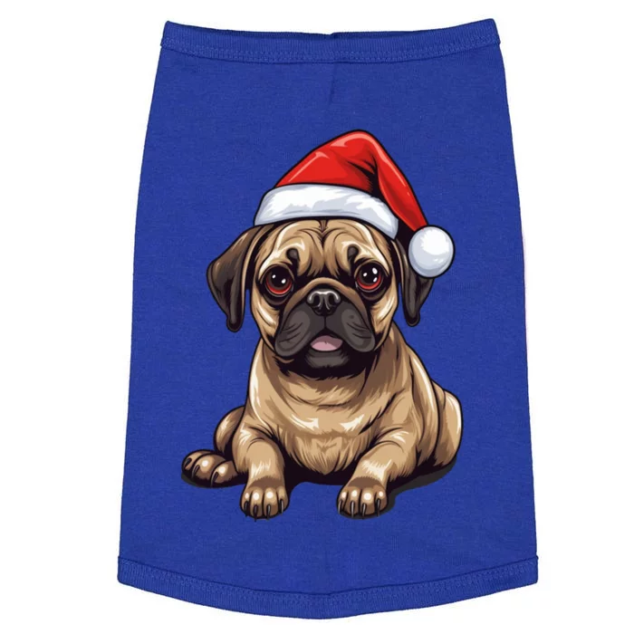 Pug Santa Hat Christmas Dog Lovers Gift Funny Mom Dad Xmas Gift Doggie Tank