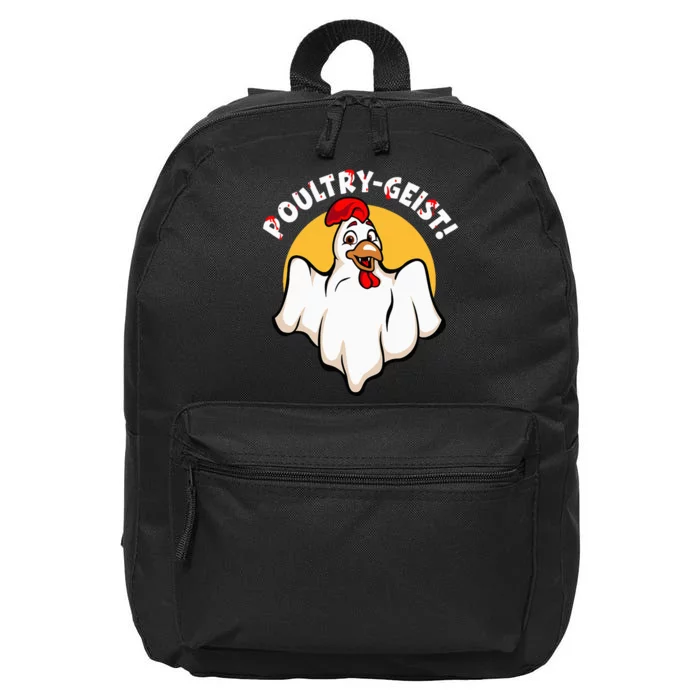 PoultryGeist Scary Halloween Ghost Chicken 16 in Basic Backpack