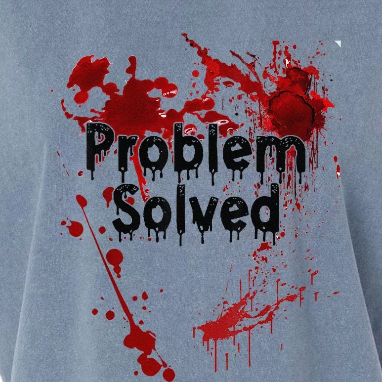 Problem Solved Halloween Print Garment-Dyed Women's Muscle Tee