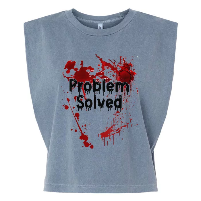 Problem Solved Halloween Print Garment-Dyed Women's Muscle Tee