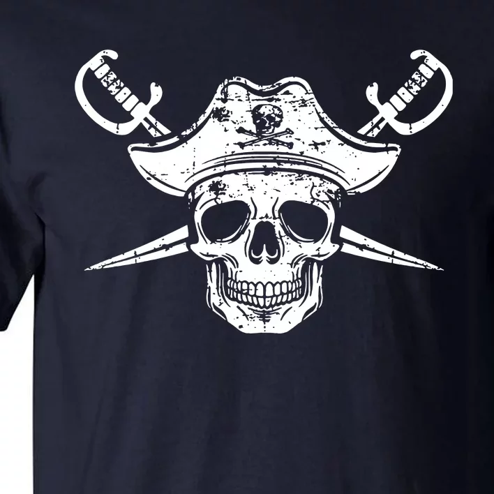 Pirate Skull Hat Swords Tall T-Shirt