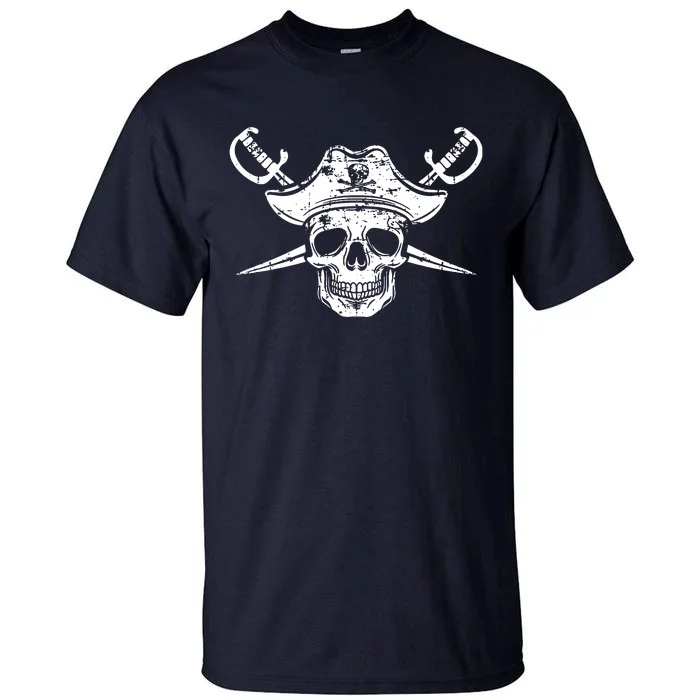 Pirate Skull Hat Swords Tall T-Shirt