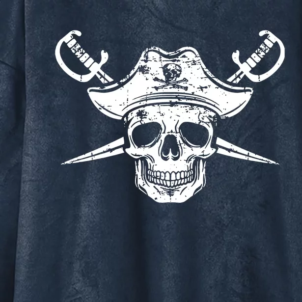 Pirate Skull Hat Swords Hooded Wearable Blanket