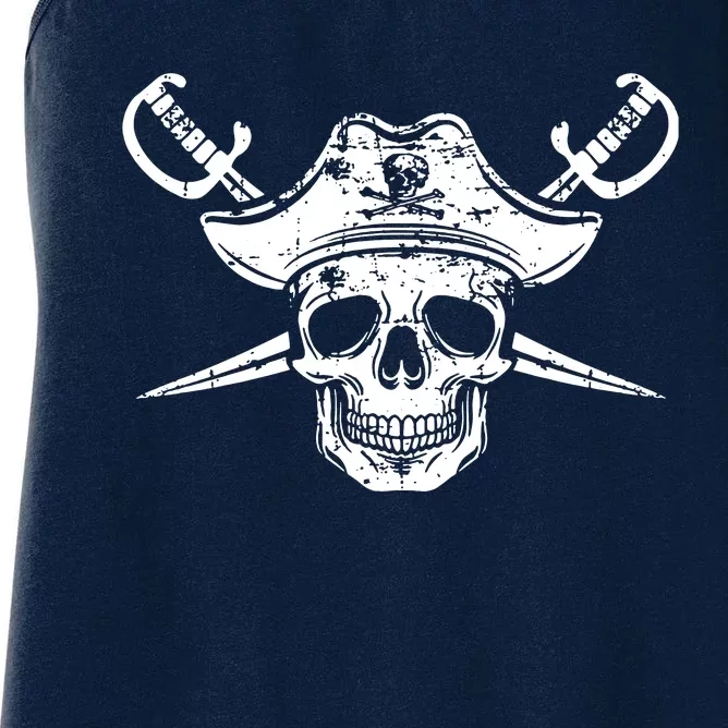 Pirate Skull Hat Swords Women's Racerback Tank