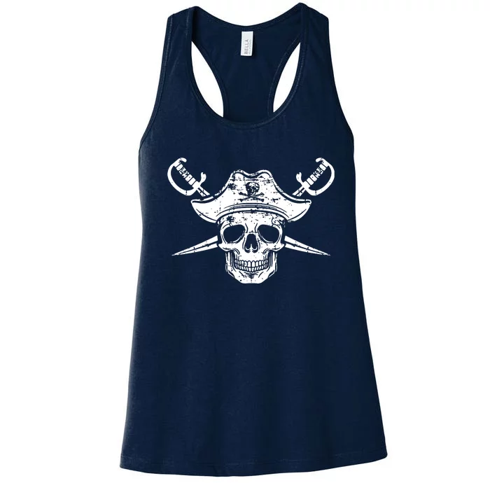 Pirate Skull Hat Swords Women's Racerback Tank