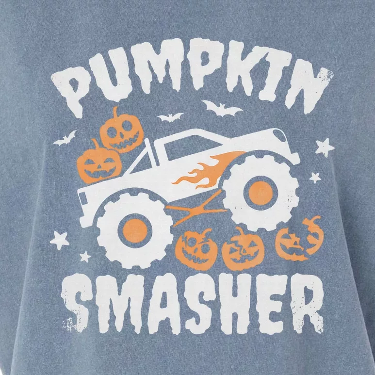 Pumpkin Smasher Halloween For Monster Truck Lover Garment-Dyed Women's Muscle Tee