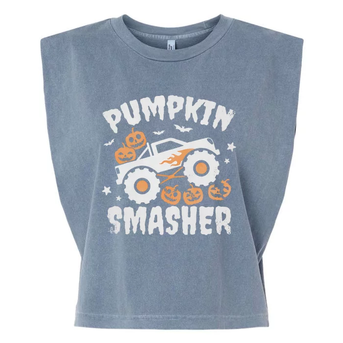 Pumpkin Smasher Halloween For Monster Truck Lover Garment-Dyed Women's Muscle Tee