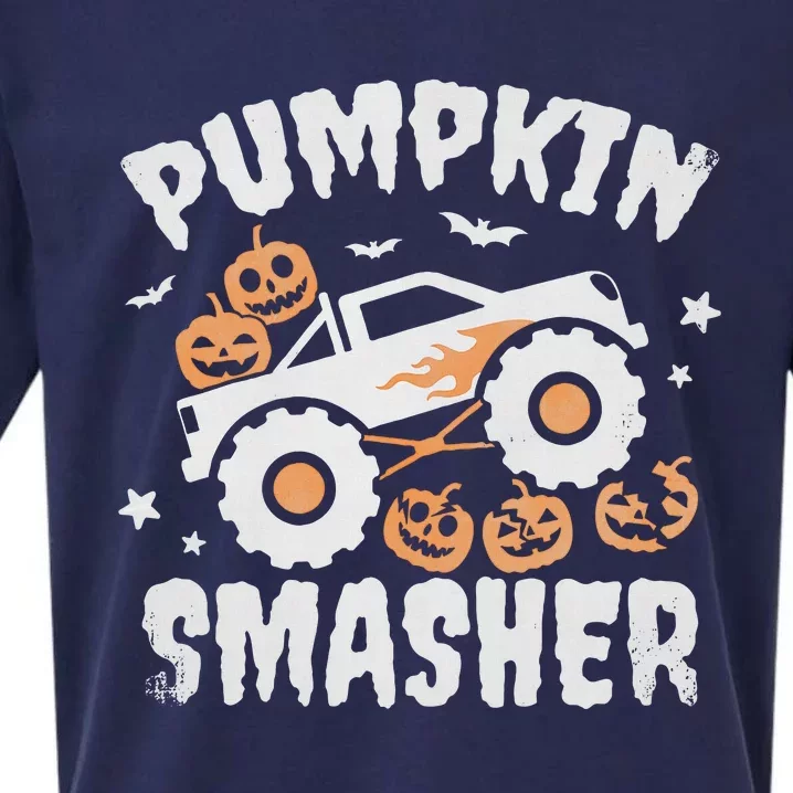 Pumpkin Smasher Halloween For Monster Truck Lover Sueded Cloud Jersey T-Shirt