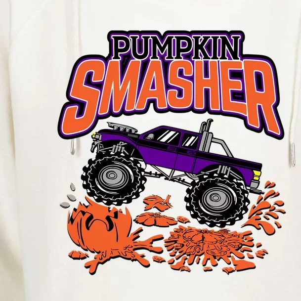 Pumpkin Smasher Halloween Monster Truck Lover Cute Gift Womens Funnel Neck Pullover Hood