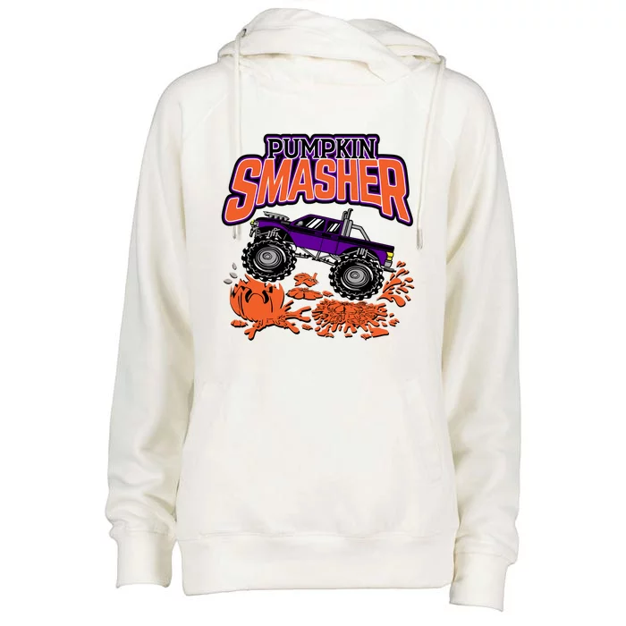 Pumpkin Smasher Halloween Monster Truck Lover Cute Gift Womens Funnel Neck Pullover Hood