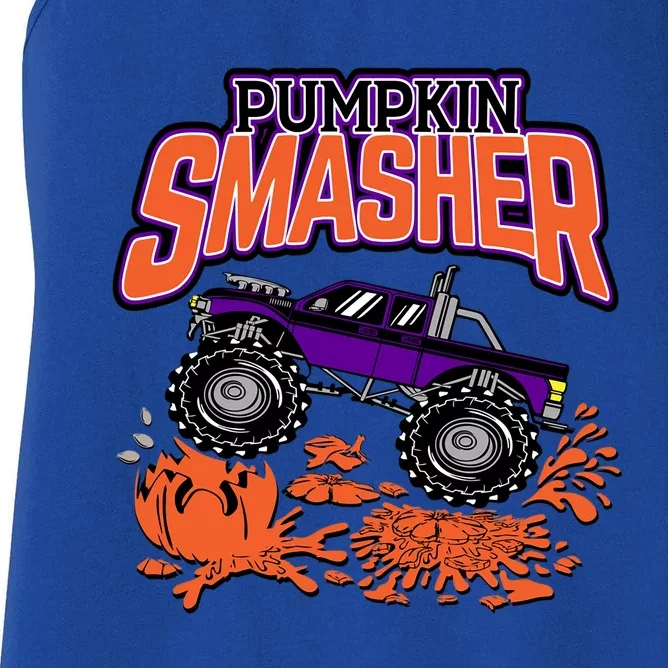 Pumpkin Smasher Halloween Monster Truck Lover Cute Gift Women's Racerback Tank