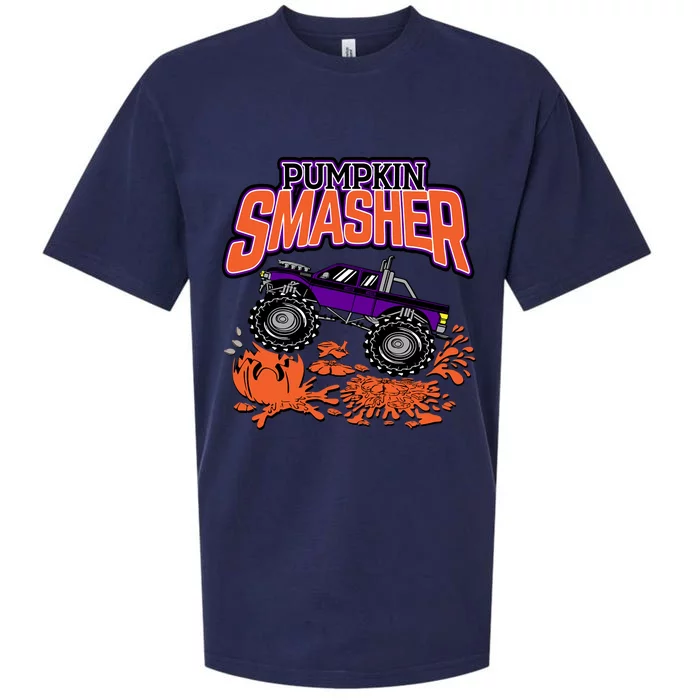 Pumpkin Smasher Halloween Monster Truck Lover Cute Gift Sueded Cloud Jersey T-Shirt