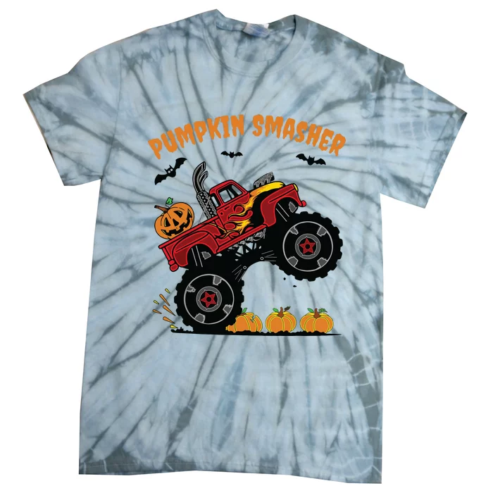 Pumpkin Smasher Halloween Monster Truck Lover Tie-Dye T-Shirt