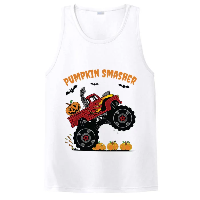 Pumpkin Smasher Halloween Monster Truck Lover Performance Tank