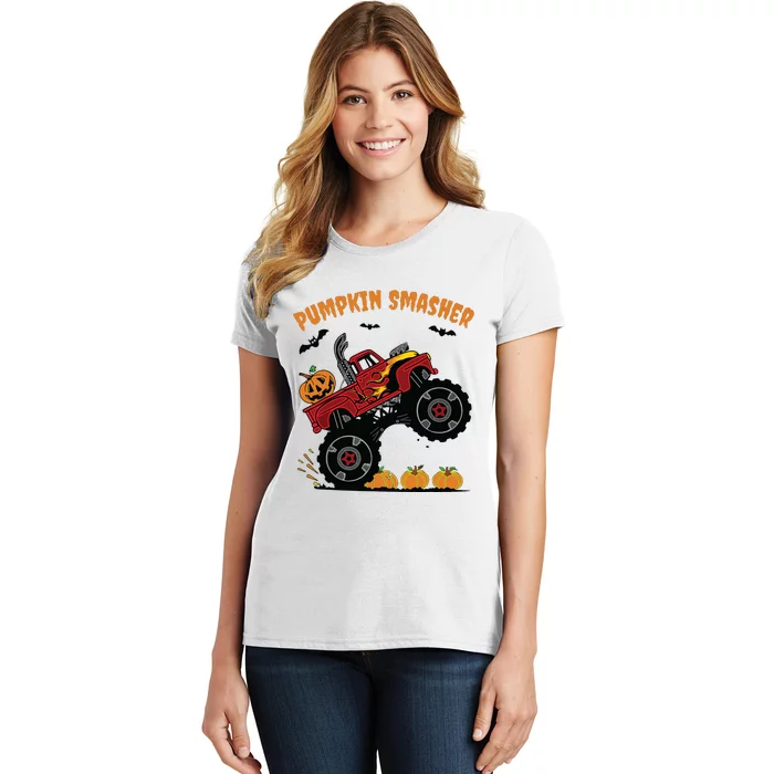 Pumpkin Smasher Halloween Monster Truck Lover Women's T-Shirt