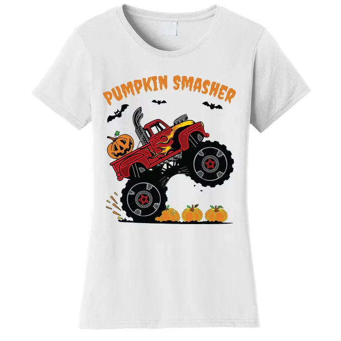 Pumpkin Smasher Halloween Monster Truck Lover Women's T-Shirt