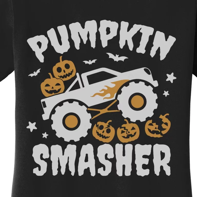 Pumpkin Smasher Halloween For Monster Truck Lover Women's T-Shirt