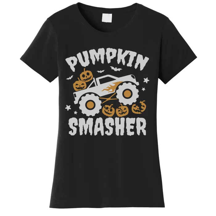 Pumpkin Smasher Halloween For Monster Truck Lover Women's T-Shirt