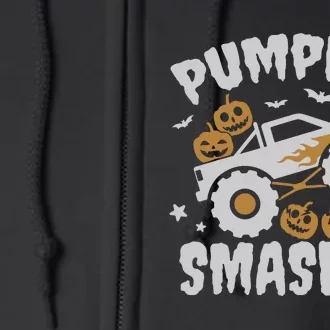 Pumpkin Smasher Halloween For Monster Truck Lover Full Zip Hoodie